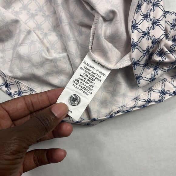 Greyson Mens Polo Shirt XL Geometric Diamond Print Performance Golf Casual Top - Picture 9 of 12